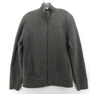 Abercrombie & Fitch Jacket Medium Sweater Sherpa Lined Moose Logo